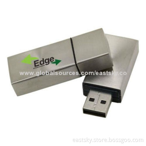 Promotional Metal Flash Drive with Shiny, Anti-scratch, Anti-fingerprint Pattern, 64MB to 32GB